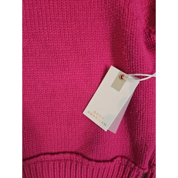 Good American Roll Neck Sweater Ballerina Pink Size L NWT $179 - Picture 4 of 6